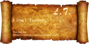 Lingl Tuzson névjegykártya